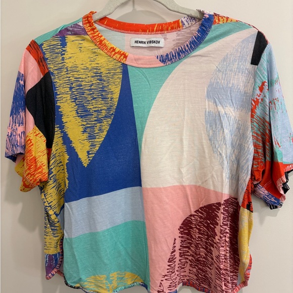 Henrik Vibskov “Blurry Lights” Graphic T-Shirt | FW22 | Over-sized Cropped XS - Picture 3 of 11